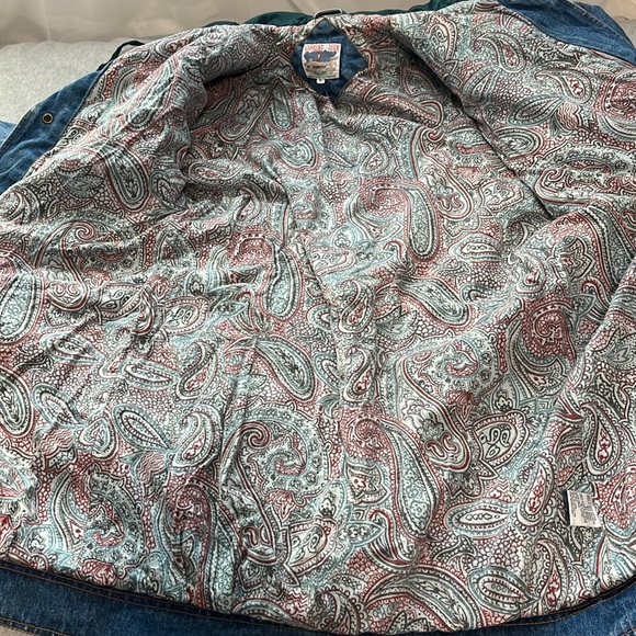 Vintage Y2K Current Seen Denim Duster Jacket Medium 90s Patch Avant Garde Grunge - Picture 3 of 10